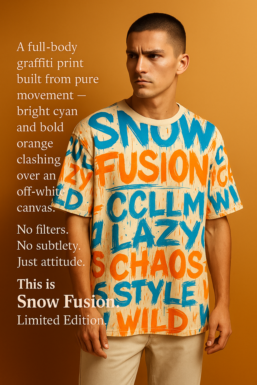 COOL CHAOS GRAFFITI TEE — AOP OVERSIZED