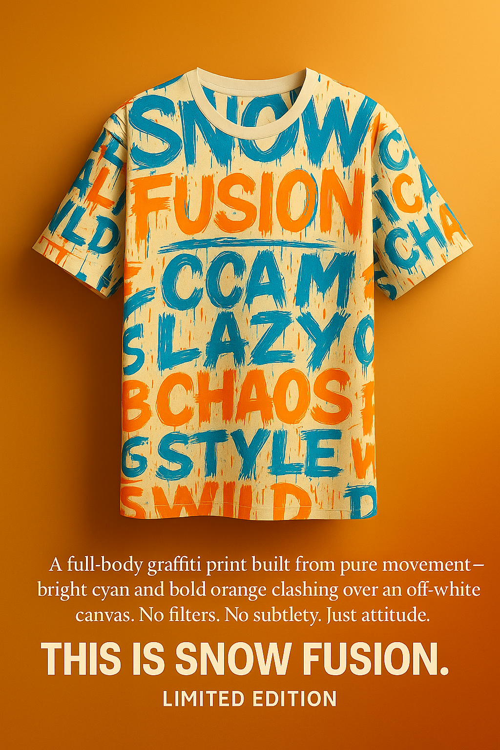 COOL CHAOS GRAFFITI TEE — AOP OVERSIZED